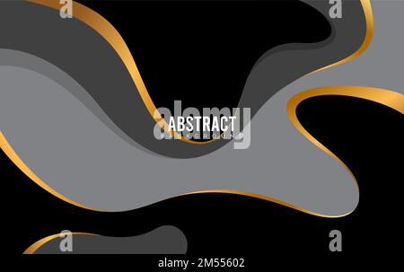 Abstrakte Kombination aus Schwarz und Gold. Tapeten Aus Paperleder Stock Vektor
