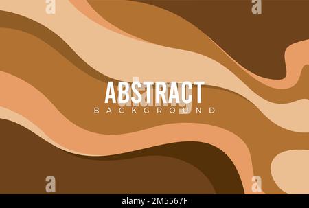 Modernes Papier schneidet braunen Hintergrund. 3D abstrakter Papierkunststil Stock Vektor