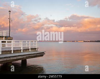 Brzezno Pier in Danzig. Polen Stockfoto