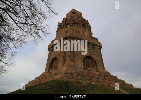 Das große Volkerschlachtdenkmal (Denkmal für die Schlacht der Nationen) in Leipzig, erbaut im Jahr 1913. Stockfoto