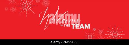 Willkommen im Team mit dekorativem Hintergrund Stock Vektor