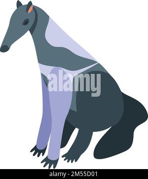 Isometrischer Vektor des Riesenanteater-Symbols. Kunst-Baby. Waldtier Stock Vektor