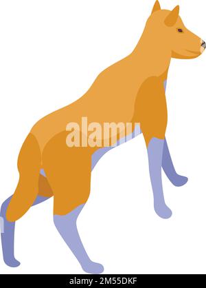 Isometrischer Vektor des Safari Dog-Symbols. Wildes Tier. Afrikanischer Raubtier Stock Vektor