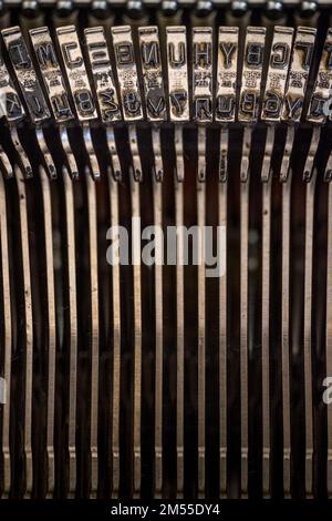 Extrem-Makro-abstraktes Foto einer Schreibmaschine Stockfoto