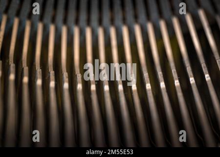 Extrem-Makro-abstraktes Foto einer Schreibmaschine Stockfoto