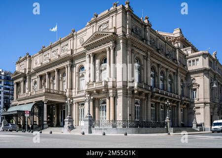 Theater Colon in Buenos Aires. Gebäude und Architektur des berühmten lateinamerikanischen Opernhauses in Argentinien. Sehenswürdigkeiten von Buenos Aires, Reisekonzept. Hochwertiges Foto Stockfoto