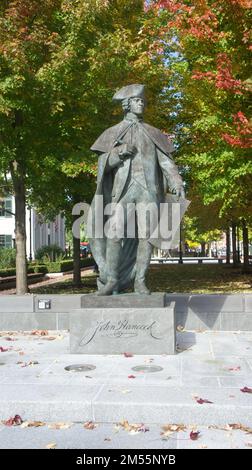 Oktober 22 2022 quincy ma Statue von John Hancock vor dem Quincy City Hall in Quincy Massachusetts. Stockfoto