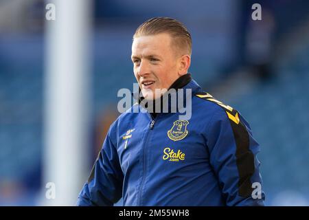 Liverpool, Großbritannien. 26. Dezember 2022. Jordan Pickford #1 of Everton vor dem Premier League-Spiel Everton gegen Wolverhampton Wanderers im Goodison Park, Liverpool, Großbritannien, 26. Dezember 2022 (Foto von Phil Bryan/News Images) in Liverpool, Großbritannien, am 12./26. Dezember 2022. (Foto: Phil Bryan/News Images/Sipa USA) Guthaben: SIPA USA/Alamy Live News Stockfoto