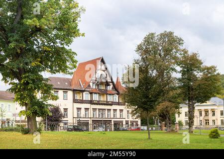 Meiningen, Deutschland - 15. September 2022: Stadtbild der Meiningen-Franken-Region in Thüringen Stockfoto