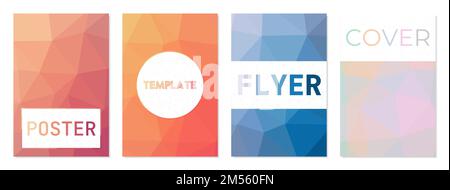 Satz geometrischer Abdeckungen. Kann als Cover, Banner, Flyer, Poster, Visitenkarte, Broschüre. Fantastische Kollektion mit geometrischem Hintergrund. Stock Vektor