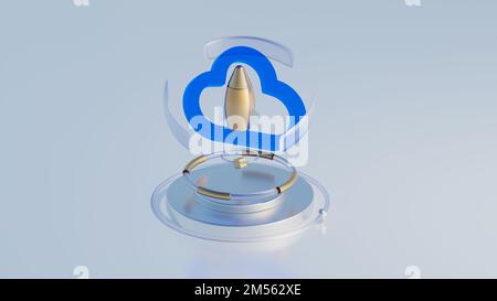 3D-Rendering Cloud-Computing-Konzept, Cloud-Konzept beschleunigen Stockfoto