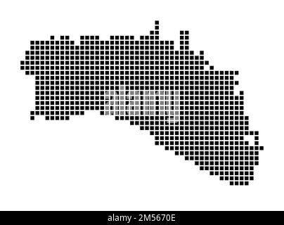 Minorca-Karte. Karte von Minorca im gepunkteten Stil. Die Inselgrenzen sind mit Rechtecken für Ihr Design gefüllt. Vektordarstellung. Stock Vektor