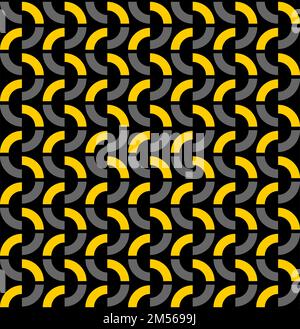 Ein Design mit einzigartigem halbrunden schwarzen und gelben gemusterten Hintergrund Stock Vektor