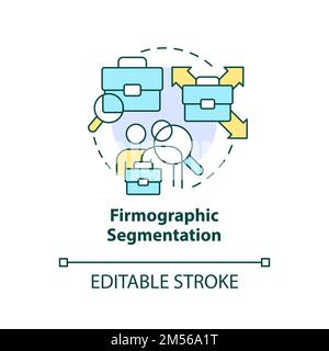 Symbolsatz für Firmographic Segmentation Concept Stock Vektor