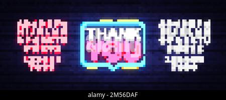 Danke, Neon Text Vector. Dankeschön Neonschild, Designvorlage, modernes Trenddesign, Night Neon Schild, Night Bright Werbung, Helles Banner, ich Stock Vektor