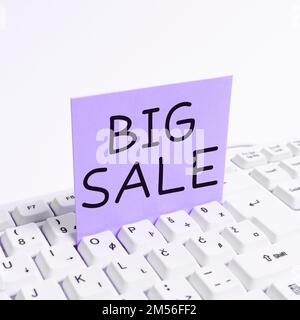 Inspiration mit dem Schild „Big Sale“. Geschäftsidee Produkte zu einem hohen Preis Black Friday Stockfoto
