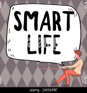 Inspiration mit dem Schild Smart Life. Wort für Ansatz aus dem Rahmen der Prävention und des Lebensstils Stockfoto