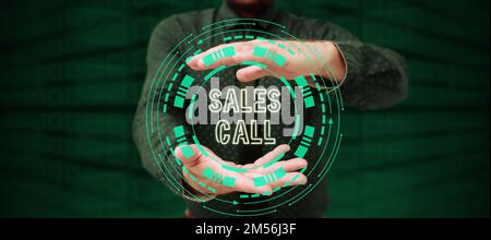 Text für Anruf bei Inspiration. Wort, das bei einem Telefonanruf eines Vertriebsmitarbeiters eines Unternehmens geschrieben wurde Stockfoto