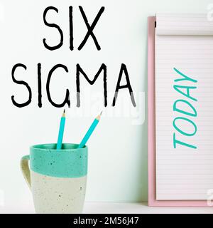 Schreiben mit Text Six Sigma, Word für Managementtechniken zur Verbesserung von Geschäftsprozessen Stockfoto
