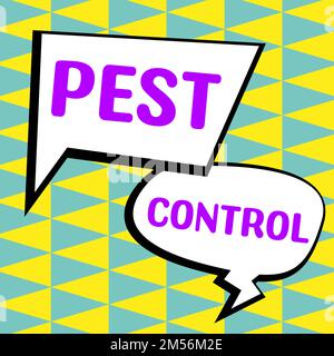 Handschriftschild Pest Control. Geschäftskonzept Tötung zerstörerischer Insekten, die Nutzpflanzen und Nutztiere angreifen Stockfoto