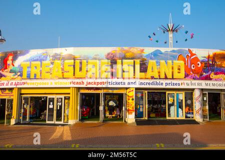 Barry, Barry Island, Barry Island ist ein Bezirk, Halbinsel und, am Meer, Resort, Teil der Stadt Barry im Tale of Glamorgan, South Wales. Es ist nach dem 6. Jahrhundert Saint Baruc.Wales, Wales, Großbritannien, Großbritannien, Großbritannien, Großbritannien, Großbritannien, Großbritannien, Europa, Europa benannt Stockfoto