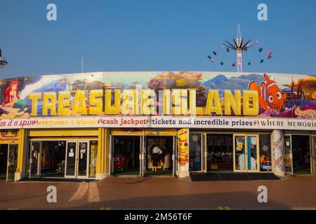 Barry, Barry Island, Barry Island ist ein Bezirk, Halbinsel und, am Meer, Resort, Teil der Stadt Barry im Tale of Glamorgan, South Wales. Es ist nach dem 6. Jahrhundert Saint Baruc.Wales, Wales, Großbritannien, Großbritannien, Großbritannien, Großbritannien, Großbritannien, Großbritannien, Europa, Europa benannt Stockfoto