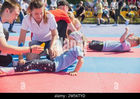 Sportveranstaltungen für behinderte Kinder Stockfoto