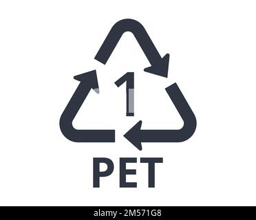 Logo: Isolated Recycle PET, Nummer 1. Konzept von Ökologie und Verpackung. Stock Vektor