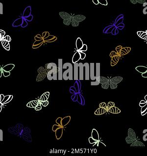 Sommer Schmetterling Nahtloses Tierlinienmuster zum Einpacken von Papier und Kinderbekleidung Druck und Stoffe und Bettwäsche sowie festliche Verpackung. Hoch Stockfoto