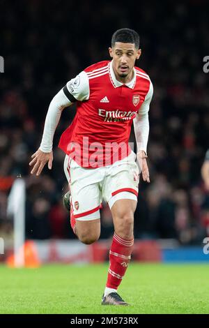 London, Großbritannien. 26. Dezember 2022. William Saliba #12 von Arsenal während des Premier League-Spiels Arsenal gegen West Ham United im Emirates Stadium, London, Großbritannien, 26. Dezember 2022 (Foto von Richard Washbrooke/News Images) in London, Großbritannien, am 12./26. Dezember 2022. (Foto: Richard Washbrooke/News Images/Sipa USA) Guthaben: SIPA USA/Alamy Live News Stockfoto