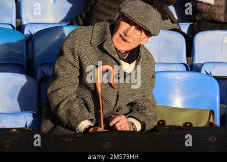 London ENGLAND - 26. Dezember: Fulham-Fan während des Fußballspiels der englischen Premier League zwischen Crystal Palace und Fulham im Selhurst Park, London On Stockfoto