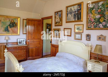 Claude Monets Schlafzimmer in Giverny, Frankreich Stockfoto