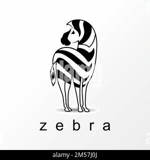 Einfache und einzigartige Weiblichkeit Zebrapferd Grafik Symbol Logo Design abstraktes Konzept Vektormaterial. Symbol für Tier oder Charakter. Stock Vektor