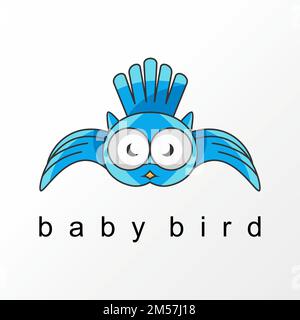 Einzigartiger süßer Babyvogel im fliegenden Bild Grafik-Symbol Logo-Design abstraktes Konzept Vektormaterial. Wird als Symbol verwendet, das einem Tier oder einer Figur zugeordnet ist Stock Vektor