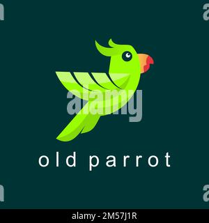 Einzigartiger alter Papagei in attraktiver Form oder in attraktiven Farben mit Grafiksymbol Logo-Design abstraktes Konzept Vektormaterial. Mit einem Vogel oder einer Figur verbunden. Stock Vektor