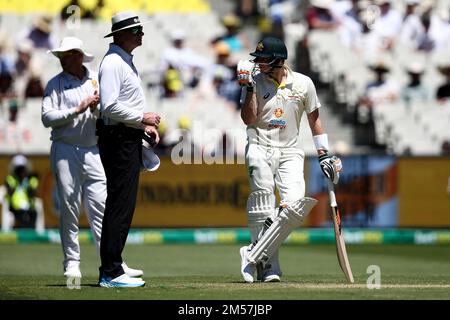 Melbourne, Australien, 27. Dezember 2022. Steve Smith aus Australien während des Testspiels am 2. Weihnachtsfeiertag zwischen Australien und Südafrika auf dem Melbourne Cricket Ground am 27. Dezember 2022 in Melbourne, Australien. Kredit: Dave Hewison/Speed Media/Alamy Live News Stockfoto