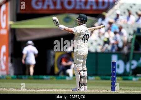 Melbourne, Australien, 27. Dezember 2022. Steve Smith aus Australien während des Testspiels am 2. Weihnachtsfeiertag zwischen Australien und Südafrika auf dem Melbourne Cricket Ground am 27. Dezember 2022 in Melbourne, Australien. Kredit: Dave Hewison/Speed Media/Alamy Live News Stockfoto