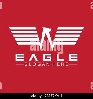 Vektordesign des Eagle-Logos, falcon-Logo-Vorlage, Hawk-Illustration Stock Vektor
