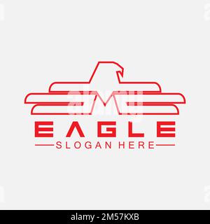 Vektordesign des Eagle-Logos, falcon-Logo-Vorlage, Hawk-Illustration Stock Vektor