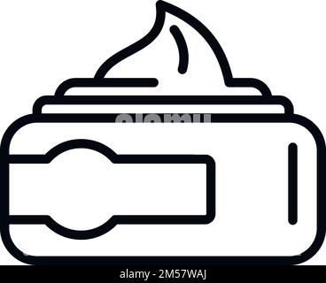 Konturvektor des Symbols für Creme-JAR. Kosmetische Pflege. Schönheitspflege Stock Vektor