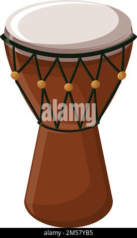 Traditionelle türkische Trommel isoliert auf weißem Hintergrund. Cartoon-Vektordarstellung im flachen Stil. Stock Vektor