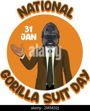 National Gorilla Suit Day Banner Designanschauung Stock Vektor