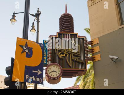 Wegweiser für Hollywood & Vine, Los Angeles, Kalifornien, USA Stockfoto