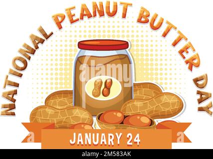 National Peanut Butter Day Banner Design Illustration Stock Vektor