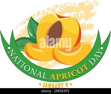 National Apricot Day Poster Design Illustration Stock Vektor