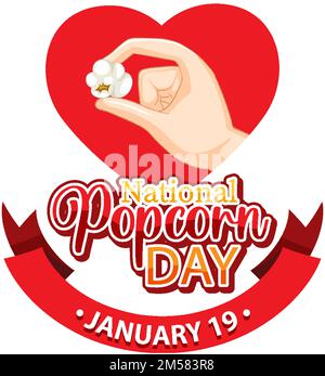 National Popcorn Day Banner Design Illustration Stock Vektor