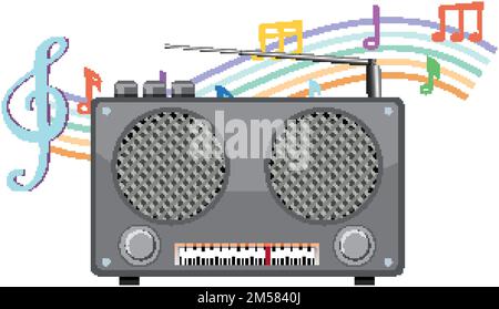 Eine klassische Transistor-Radio-Cartoon-Illustration Stock Vektor