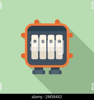 Verwenden Sie das Messer auf dem Flachvektor des Symbols des Anschlusskastens. Elektrische Energie. Sicherheitswand Stock Vektor