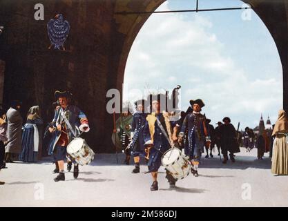 Die Szene wurde in Prag gedreht. Tschechoslowakei für STEWART GRANGER und JOAN GREENWOOD in SARABAND FÜR TOTE LIEBHABER 1948 Regisseur BASIL DEARDEN Roman Helen Simpson Drehbuch John Dighton und Alexander Mackendrick Musik Alan Rawsthorne Associate Producer/Production Design Michael Relph Kostüme Anthony Mendleson Producer Michael Balcon Ealing Studios/J. Arthur Rank Organisation Stockfoto