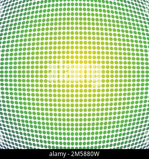 Grüner Hintergrund mit Pop-Art-Motiven im Retro-Stil mit Punkten und Kreisen Stock Vektor